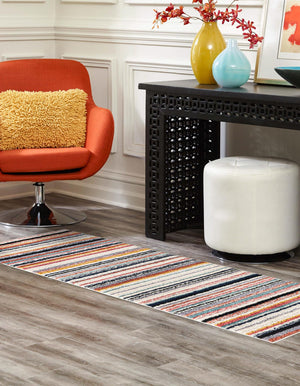 Ivory 2' x 6' Tagine Runner Area Rug Durable 100% Polyester Modern Unique Easy Clean Carpet for Indoor Home Decor for Sale at Rug Engine