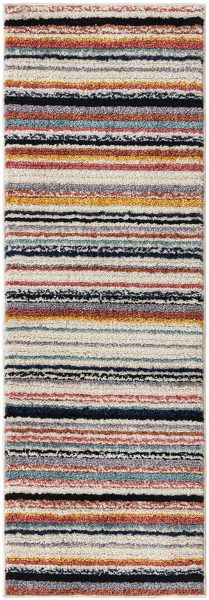 Ivory 2' x 6' Tagine Runner Area Rug Durable 100% Polyester Modern Unique Easy Clean Carpet for Indoor Home Decor for Sale at Rug Engine