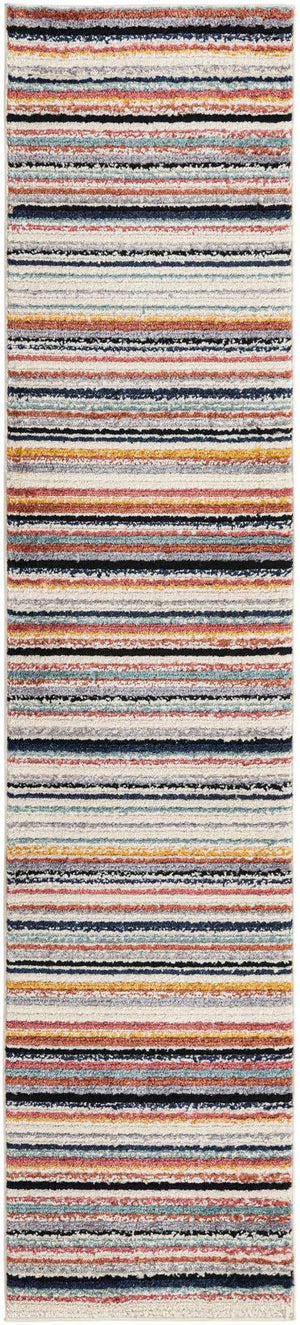 Ivory 2' 7 x 12' Tagine Runner Area Rug Durable 100% Polyester Modern Unique Easy Clean Carpet for Indoor Home Decor for Sale at Rug Engine