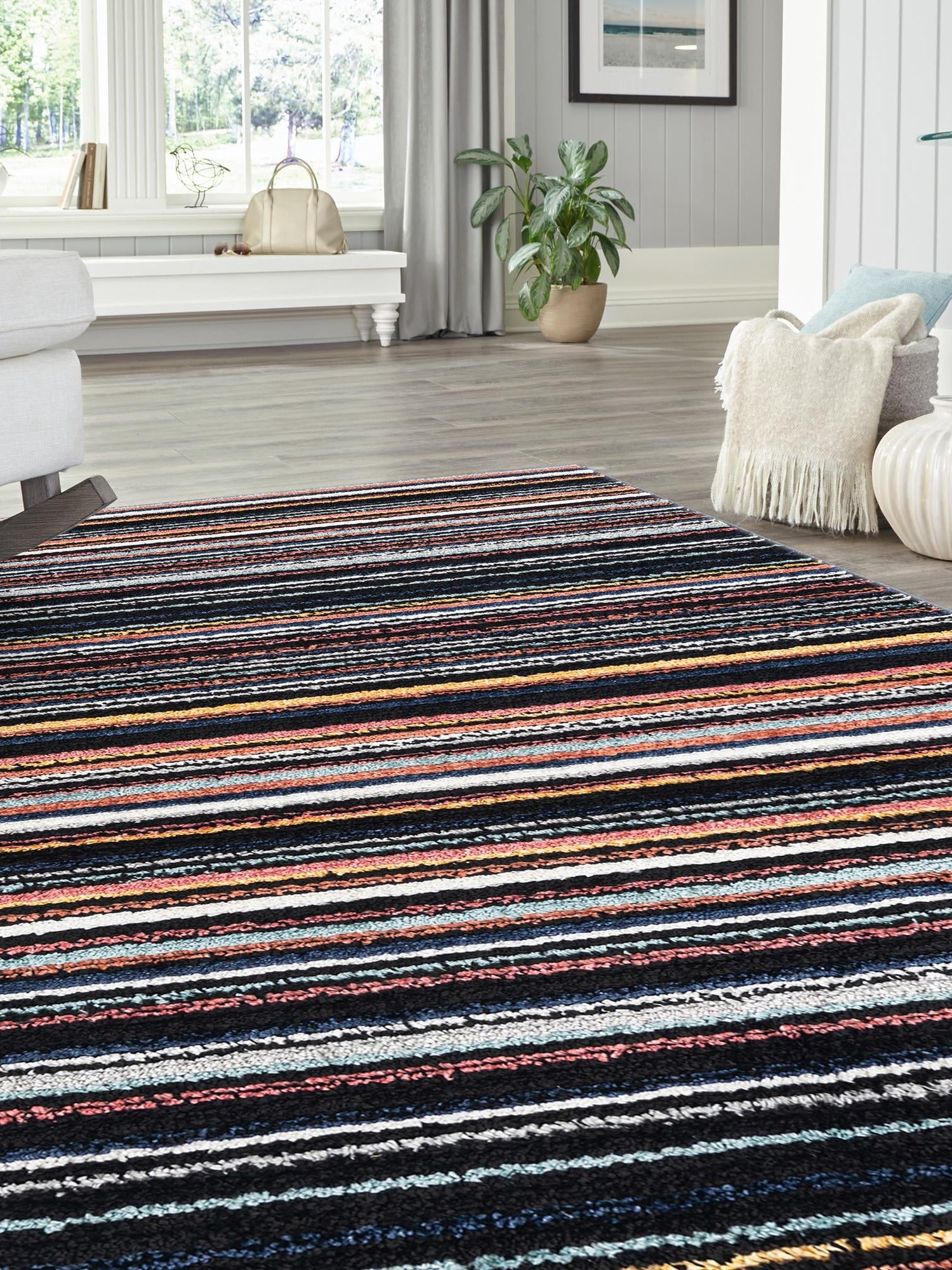 Multicolor 2' x 3' Tagine Rectangle Area Rug Durable 100% Polyester Modern Unique Easy Clean Carpet for Indoor Home Decor for Sale at Rug Engine