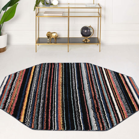 Multicolor 5' 3 x 5' 3 Tagine Octagon Area Rug Durable 100% Polyester Modern Unique Easy Clean Carpet for Indoor Home Decor for Sale at Rug Engine