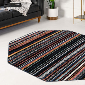 Multicolor 5' 3 x 5' 3 Tagine Octagon Area Rug Durable 100% Polyester Modern Unique Easy Clean Carpet for Indoor Home Decor for Sale at Rug Engine