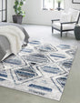 Blue Gray 9' 10 x 13' Tagine Rectangle Area Rug Durable 100% Polyester Modern Unique Easy Clean Carpet for Indoor Home Decor for Sale at Rug Engine