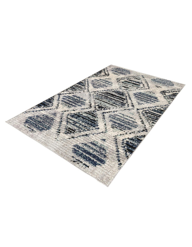 Blue Gray 4' x 6' Tagine Rectangle Area Rug Durable 100% Polyester Modern Unique Easy Clean Carpet for Indoor Home Decor for Sale at Rug Engine