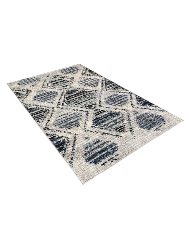 Blue Gray 4' x 6' Tagine Rectangle Area Rug Durable 100% Polyester Modern Unique Easy Clean Carpet for Indoor Home Decor for Sale at Rug Engine
