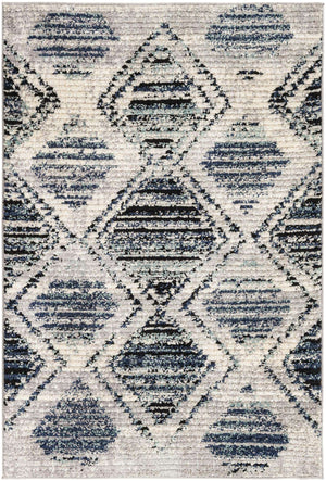 Blue Gray 4' x 6' Tagine Rectangle Area Rug Durable 100% Polyester Modern Unique Easy Clean Carpet for Indoor Home Decor for Sale at Rug Engine