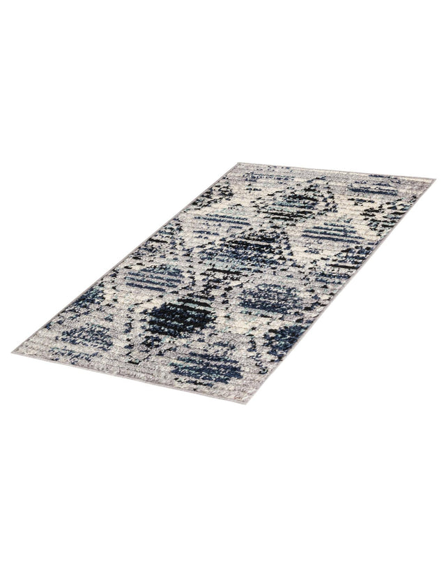 Blue Gray 2' x 3' Tagine Rectangle Area Rug Durable 100% Polyester Modern Unique Easy Clean Carpet for Indoor Home Decor for Sale at Rug Engine