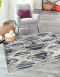 Blue Gray 5' 3 x 5' 3 Tagine Square Area Rug Durable 100% Polyester Modern Unique Easy Clean Carpet for Indoor Home Decor for Sale at Rug Engine