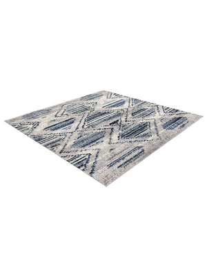Blue Gray 7' 10 x 7' 10 Tagine Square Area Rug Durable 100% Polyester Modern Unique Easy Clean Carpet for Indoor Home Decor for Sale at Rug Engine
