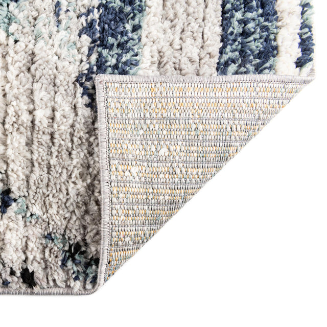 Blue Gray 5' 3 x 5' 3 Tagine Octagon Area Rug Durable 100% Polyester Modern Unique Easy Clean Carpet for Indoor Home Decor for Sale at Rug Engine