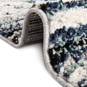 Blue Gray 5' 3 x 5' 3 Tagine Octagon Area Rug Durable 100% Polyester Modern Unique Easy Clean Carpet for Indoor Home Decor for Sale at Rug Engine