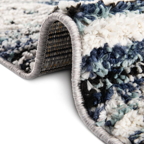 Blue Gray 5' 3 x 5' 3 Tagine Octagon Area Rug Durable 100% Polyester Modern Unique Easy Clean Carpet for Indoor Home Decor for Sale at Rug Engine