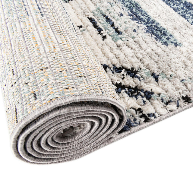 Blue Gray 5' 3 x 5' 3 Tagine Octagon Area Rug Durable 100% Polyester Modern Unique Easy Clean Carpet for Indoor Home Decor for Sale at Rug Engine