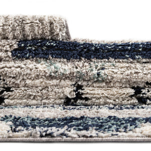 Blue Gray 5' 3 x 5' 3 Tagine Octagon Area Rug Durable 100% Polyester Modern Unique Easy Clean Carpet for Indoor Home Decor for Sale at Rug Engine