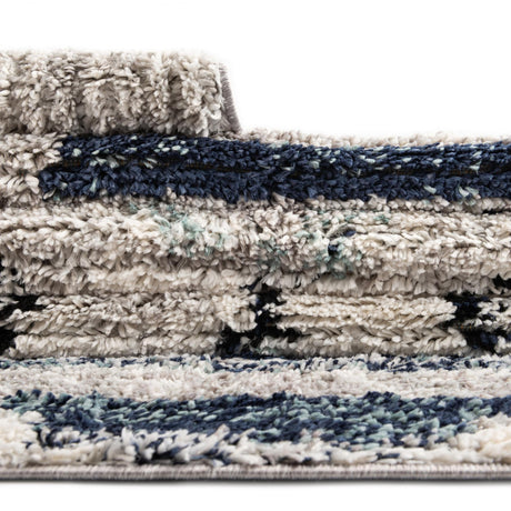 Blue Gray 5' 3 x 5' 3 Tagine Octagon Area Rug Durable 100% Polyester Modern Unique Easy Clean Carpet for Indoor Home Decor for Sale at Rug Engine