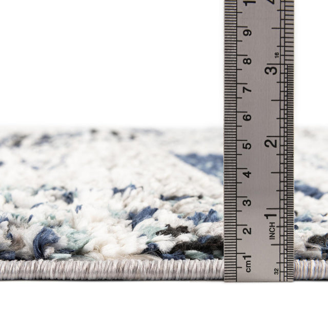 Blue Gray 2' x 7' 10 Tagine Runner Area Rug Durable 100% Polyester Modern Unique Easy Clean Carpet for Indoor Home Decor for Sale at Rug Engine