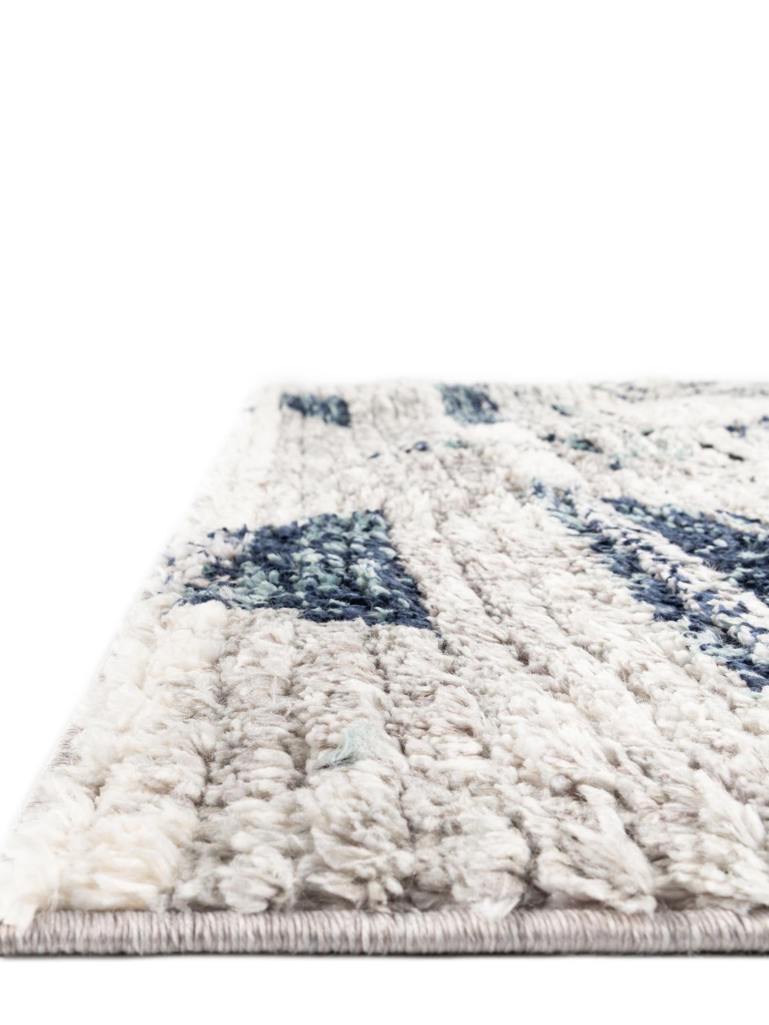 Blue Gray 2' x 6' Tagine Runner Area Rug Durable 100% Polyester Modern Unique Easy Clean Carpet for Indoor Home Decor for Sale at Rug Engine