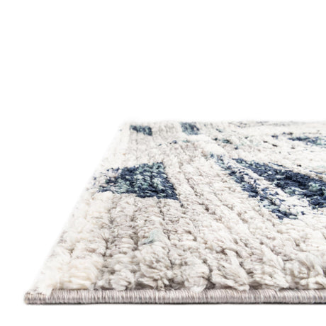 Blue Gray 2' x 7' 10 Tagine Runner Area Rug Durable 100% Polyester Modern Unique Easy Clean Carpet for Indoor Home Decor for Sale at Rug Engine