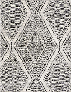 Black and White 7' 10 x 10' Tagine Rectangle Area Rug Durable 100% Polyester Modern Unique Easy Clean Carpet for Indoor Home Decor for Sale at Rug Engine