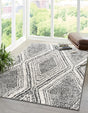 Black and White 5' 3 x 8' Tagine Rectangle Area Rug Durable 100% Polyester Modern Unique Easy Clean Carpet for Indoor Home Decor for Sale at Rug Engine