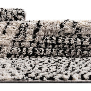 Black and White 9' x 12' Tagine Rectangle Area Rug Durable 100% Polyester Modern Unique Easy Clean Carpet for Indoor Home Decor for Sale at Rug Engine