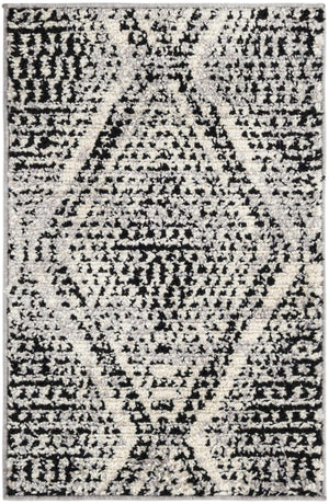 Black and White 2' x 3' Tagine Rectangle Area Rug Durable 100% Polyester Modern Unique Easy Clean Carpet for Indoor Home Decor for Sale at Rug Engine