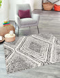 Black and White 7' 10 x 7' 10 Tagine Square Area Rug Durable 100% Polyester Modern Unique Easy Clean Carpet for Indoor Home Decor for Sale at Rug Engine
