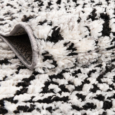 Black and White 5' 3 x 5' 3 Tagine Octagon Area Rug Durable 100% Polyester Modern Unique Easy Clean Carpet for Indoor Home Decor for Sale at Rug Engine