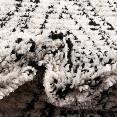 Black and White 5' 3 x 5' 3 Tagine Octagon Area Rug Durable 100% Polyester Modern Unique Easy Clean Carpet for Indoor Home Decor for Sale at Rug Engine