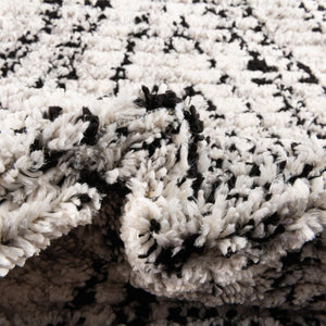 Black and White 7' 10 x 7' 10 Tagine Octagon Area Rug Durable 100% Polyester Modern Unique Easy Clean Carpet for Indoor Home Decor for Sale at Rug Engine