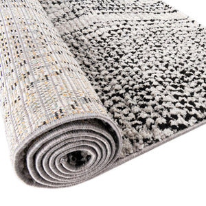Black and White 5' 3 x 5' 3 Tagine Octagon Area Rug Durable 100% Polyester Modern Unique Easy Clean Carpet for Indoor Home Decor for Sale at Rug Engine