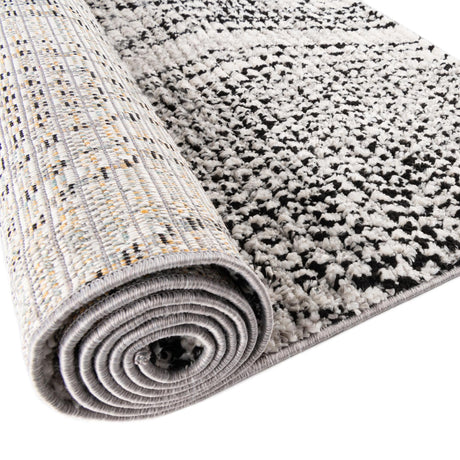 Black and White 5' 3 x 5' 3 Tagine Octagon Area Rug Durable 100% Polyester Modern Unique Easy Clean Carpet for Indoor Home Decor for Sale at Rug Engine