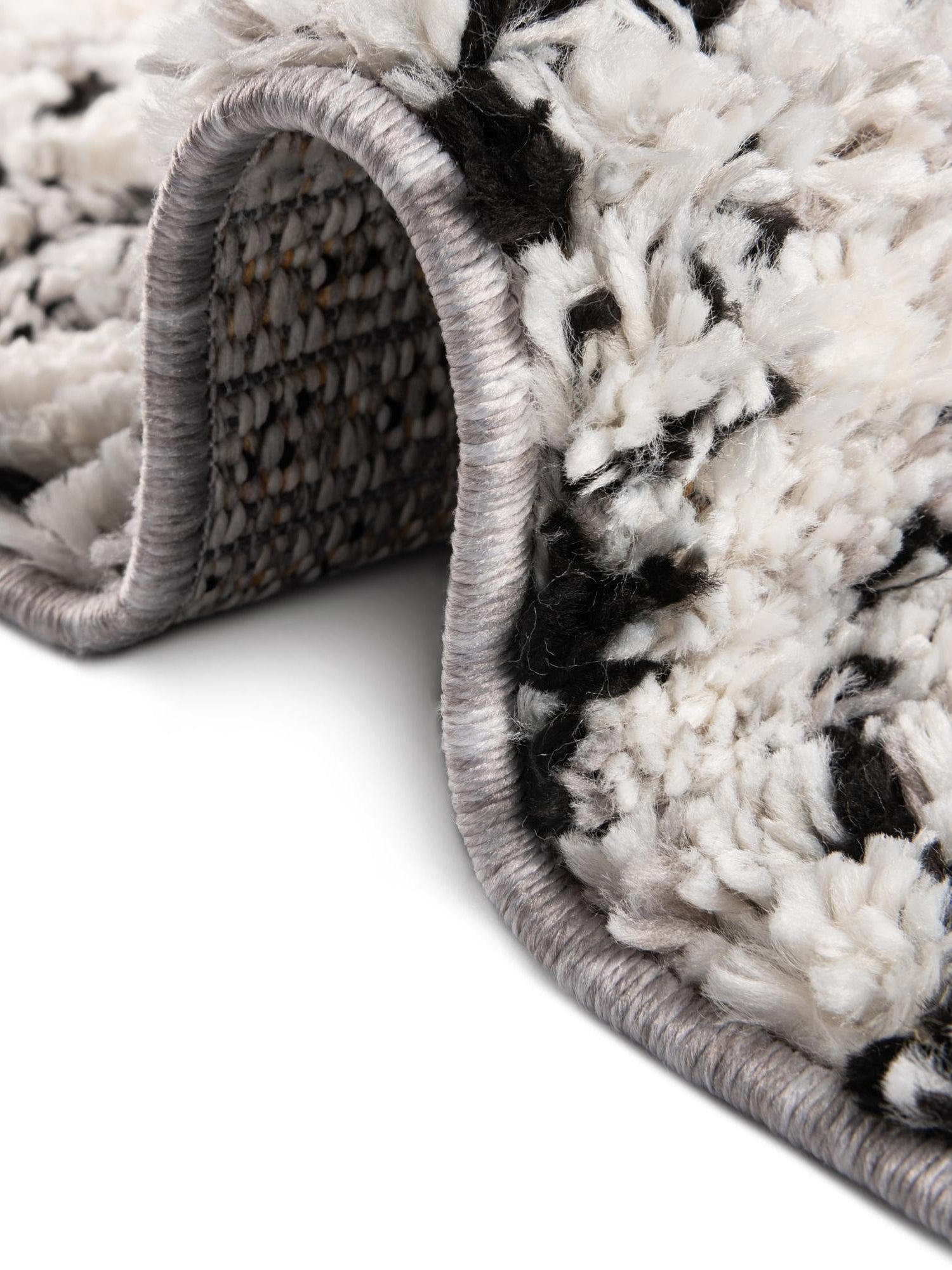 Black and White 2' 7 x 12' Tagine Runner Area Rug Durable 100% Polyester Modern Unique Easy Clean Carpet for Indoor Home Decor for Sale at Rug Engine