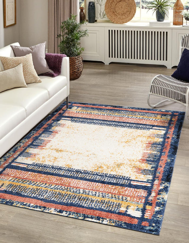 Multicolor 9' 10 x 13' Tagine Rectangle Area Rug Durable 100% Polyester Modern Unique Easy Clean Carpet for Indoor Home Decor for Sale at Rug Engine