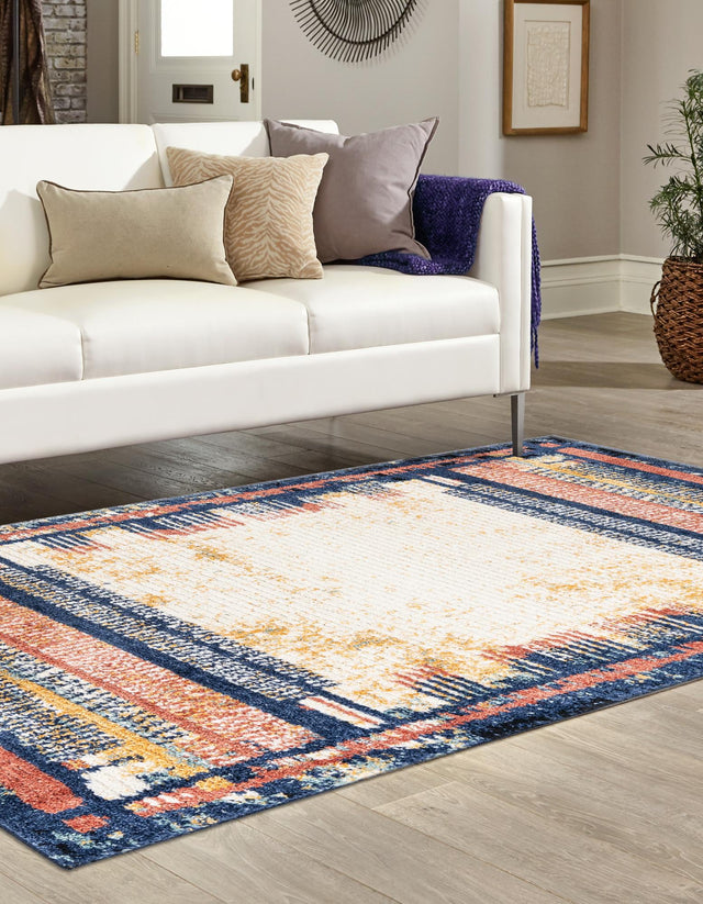 Multicolor 5' 3 x 8' Tagine Rectangle Area Rug Durable 100% Polyester Modern Unique Easy Clean Carpet for Indoor Home Decor for Sale at Rug Engine