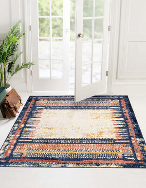 Multicolor 5' 3 x 5' 3 Tagine Square Area Rug Durable 100% Polyester Modern Unique Easy Clean Carpet for Indoor Home Decor for Sale at Rug Engine