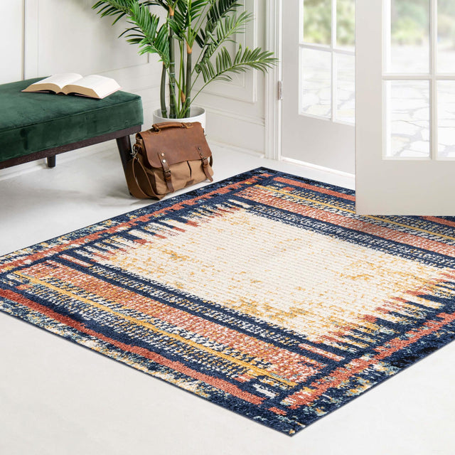Multicolor 5' 3 x 5' 3 Tagine Square Area Rug Durable 100% Polyester Modern Unique Easy Clean Carpet for Indoor Home Decor for Sale at Rug Engine