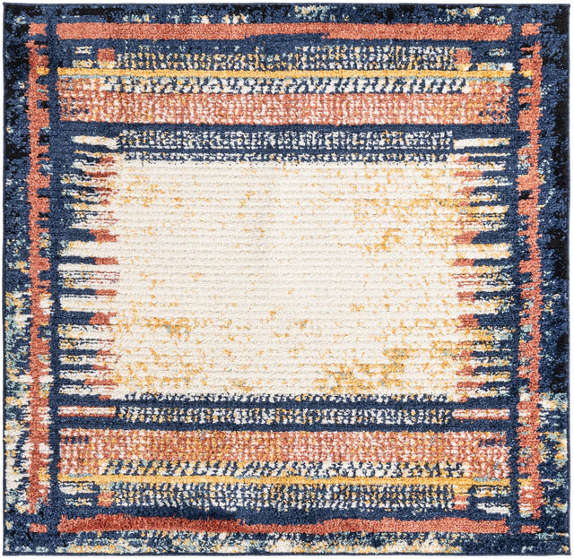 Multicolor 5' 3 x 5' 3 Tagine Square Area Rug Durable 100% Polyester Modern Unique Easy Clean Carpet for Indoor Home Decor for Sale at Rug Engine