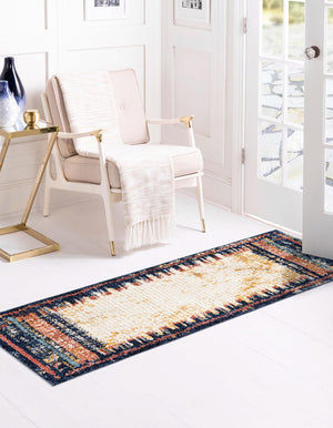 Multicolor 2' x 5' Tagine Runner Area Rug Durable 100% Polyester Modern Unique Easy Clean Carpet for Indoor Home Decor for Sale at Rug Engine