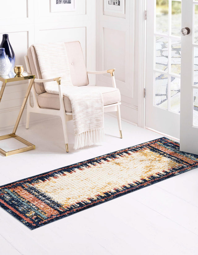 Multicolor 2' x 5' Tagine Runner Area Rug Durable 100% Polyester Modern Unique Easy Clean Carpet for Indoor Home Decor for Sale at Rug Engine