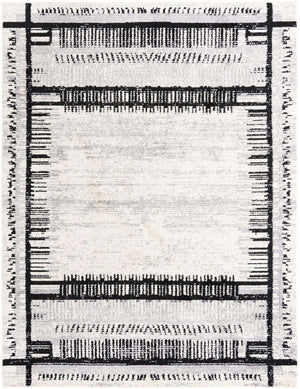 Black and White 9' 10 x 13' Tagine Rectangle Area Rug Durable 100% Polyester Modern Unique Easy Clean Carpet for Indoor Home Decor for Sale at Rug Engine