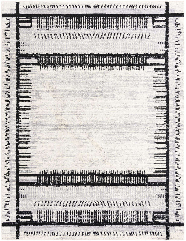 Black and White 9' 10 x 13' Tagine Rectangle Area Rug Durable 100% Polyester Modern Unique Easy Clean Carpet for Indoor Home Decor for Sale at Rug Engine