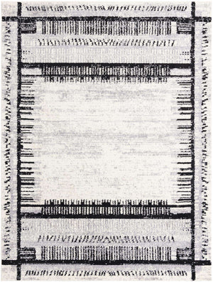 Black and White 9' x 12' Tagine Rectangle Area Rug Durable 100% Polyester Modern Unique Easy Clean Carpet for Indoor Home Decor for Sale at Rug Engine