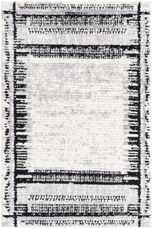 Black and White 4' x 6' Tagine Rectangle Area Rug Durable 100% Polyester Modern Unique Easy Clean Carpet for Indoor Home Decor for Sale at Rug Engine