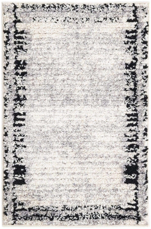 Black and White 2' x 3' Tagine Rectangle Area Rug Durable 100% Polyester Modern Unique Easy Clean Carpet for Indoor Home Decor for Sale at Rug Engine