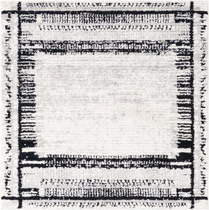 Black and White 5' 3 x 5' 3 Tagine Square Area Rug Durable 100% Polyester Modern Unique Easy Clean Carpet for Indoor Home Decor for Sale at Rug Engine