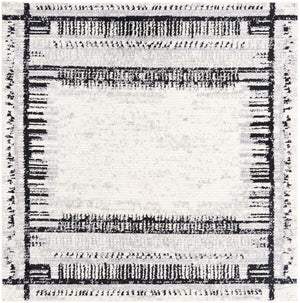 Black and White 7' 10 x 7' 10 Tagine Square Area Rug Durable 100% Polyester Modern Unique Easy Clean Carpet for Indoor Home Decor for Sale at Rug Engine