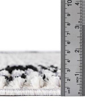 Black and White 7' 10 x 7' 10 Tagine Octagon Area Rug Durable 100% Polyester Modern Unique Easy Clean Carpet for Indoor Home Decor for Sale at Rug Engine