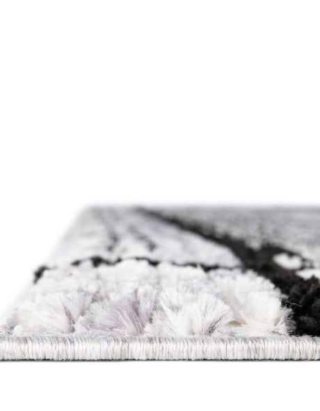 Black and White 5' 3 x 5' 3 Tagine Octagon Area Rug Durable 100% Polyester Modern Unique Easy Clean Carpet for Indoor Home Decor for Sale at Rug Engine