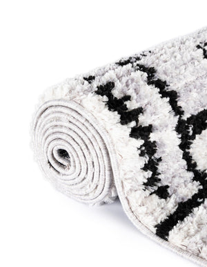 Black and White 7' 10 x 7' 10 Tagine Octagon Area Rug Durable 100% Polyester Modern Unique Easy Clean Carpet for Indoor Home Decor for Sale at Rug Engine